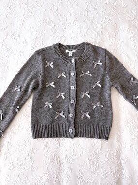 rsq grey 3d bow cardigan xs